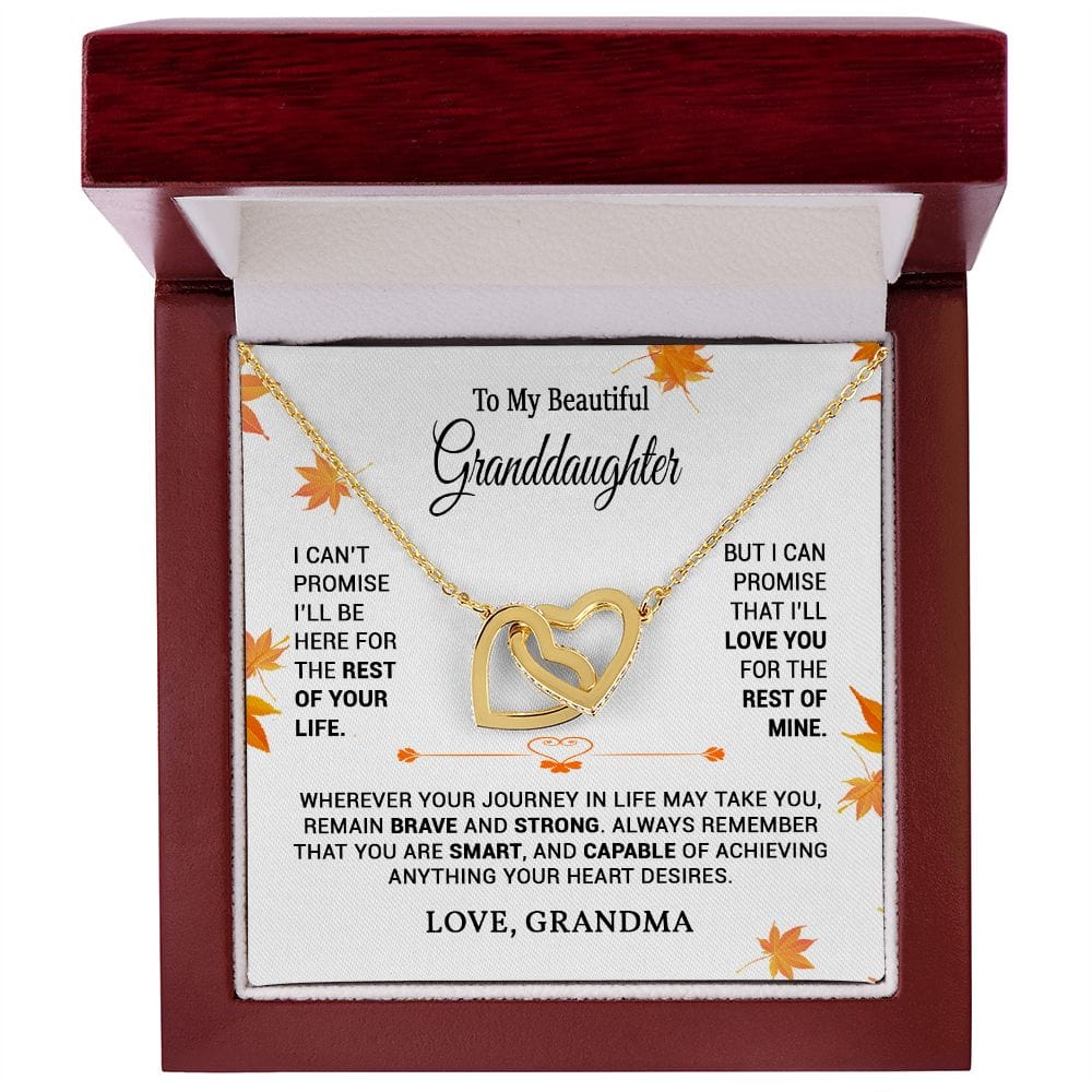 To My Granddaughter Gift Necklace from Grandma / Interlocking Hearts Necklace for Granddaughter