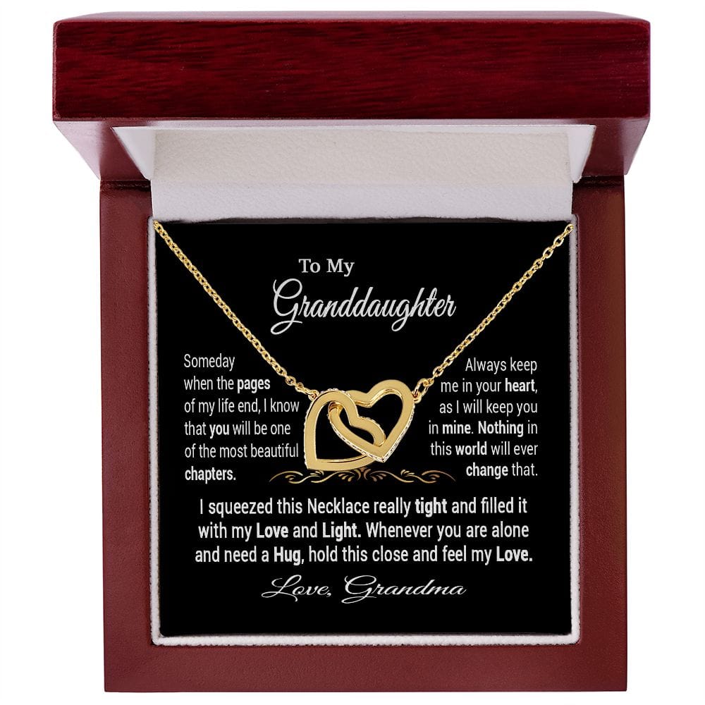 To My Granddaughter Gift Necklace from Grandma / Interlocking Hearts Necklace