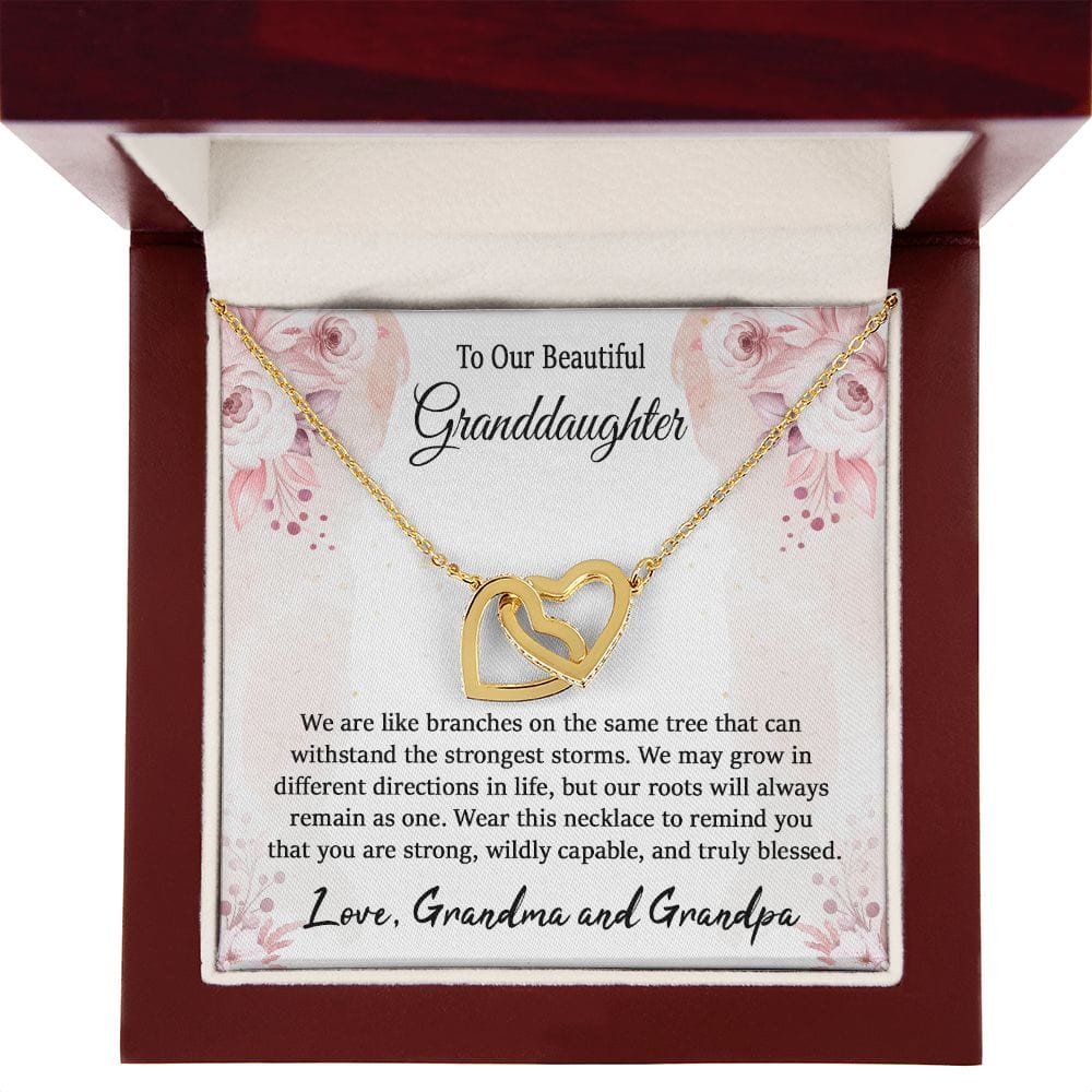 To Our Beautiful Granddaughter Gift Necklace from Grandparents / Interlocking Hearts Necklace for Granddaughter / Granddaughter Present/ To My Granddaughter