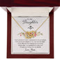 To My Daughter Gift Necklace with Hearfelt Message Card, Interlocking Hearts Necklace