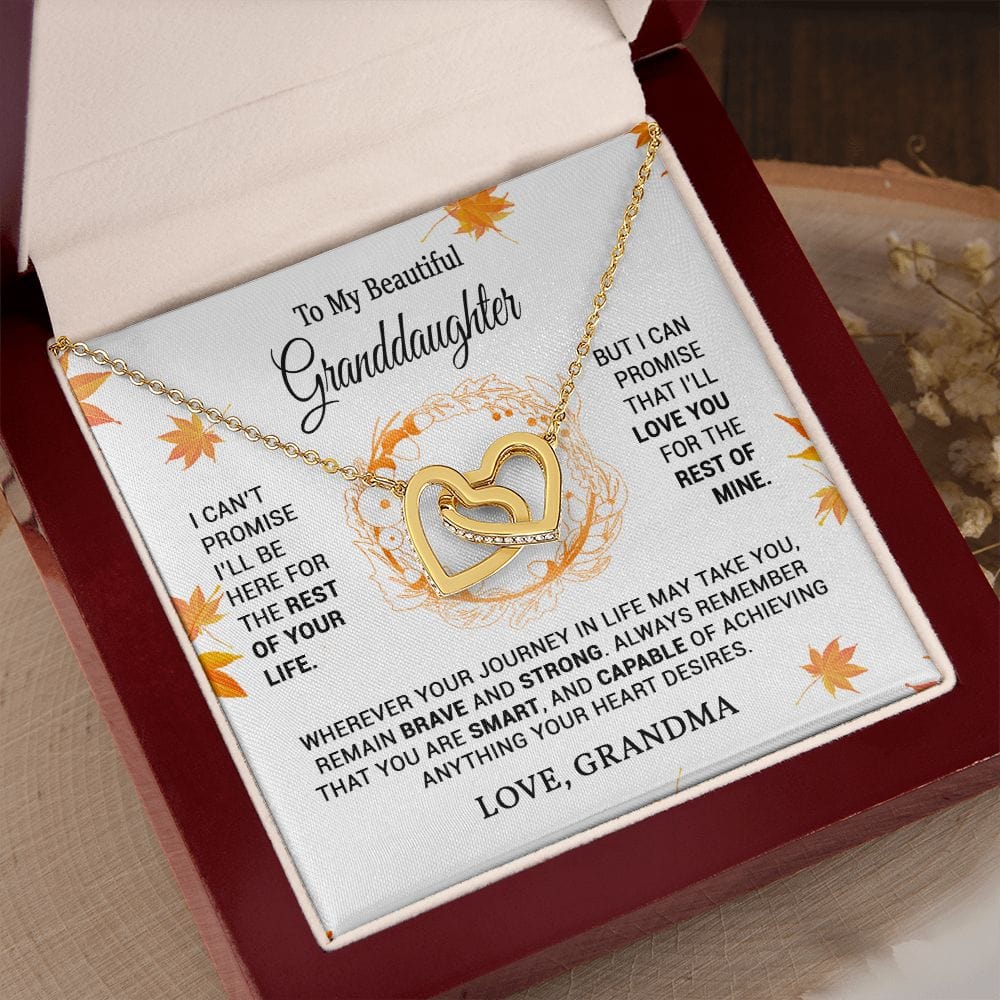 To My Granddaughter Interlocking Hearts Necklace / Graddaughter Gift from Grandma