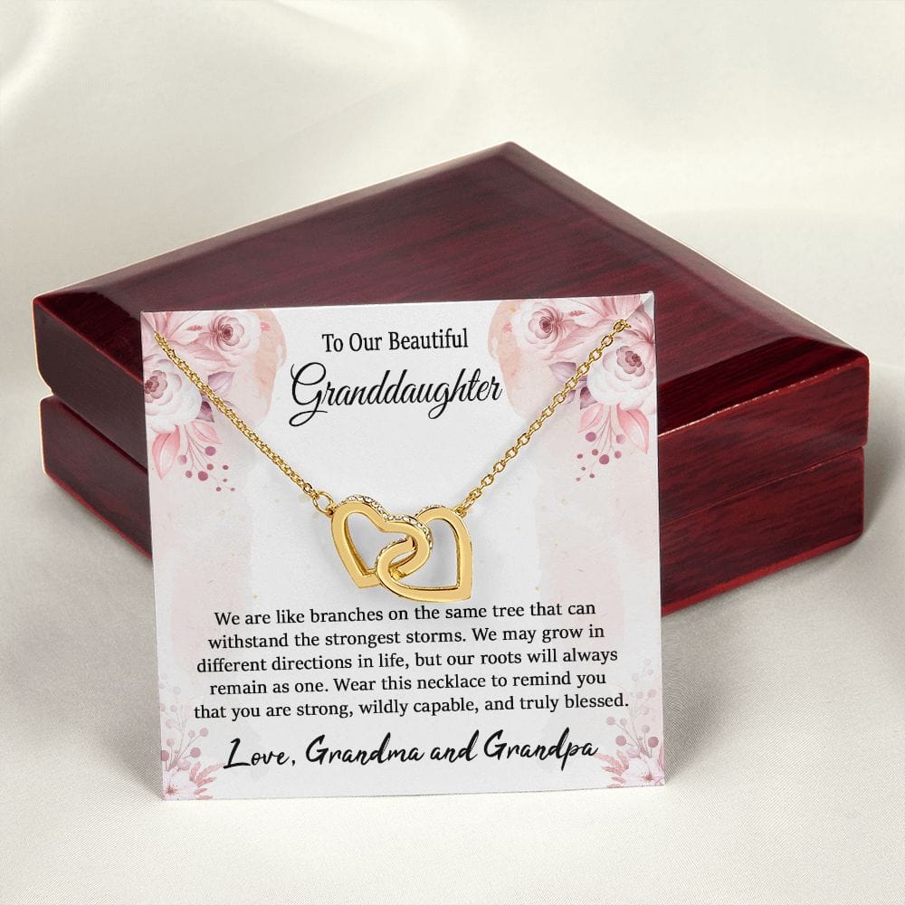 To Our Beautiful Granddaughter Gift Necklace from Grandparents / Interlocking Hearts Necklace for Granddaughter / Granddaughter Present/ To My Granddaughter