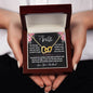 To My Wife Gift Necklace, Interlocking Hearts Necklace with Message Card