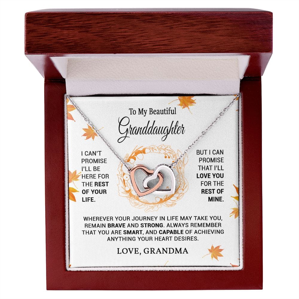 To My Granddaughter Interlocking Hearts Necklace / Graddaughter Gift from Grandma