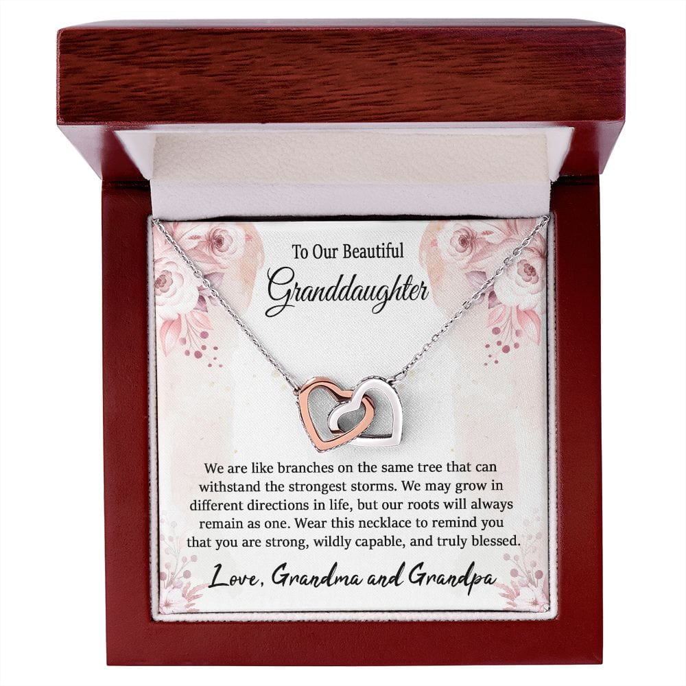 To Our Beautiful Granddaughter Gift Necklace from Grandparents / Interlocking Hearts Necklace for Granddaughter / Granddaughter Present/ To My Granddaughter