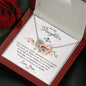 To My Daughter Gift Necklace with Hearfelt Message Card, Interlocking Hearts Necklace
