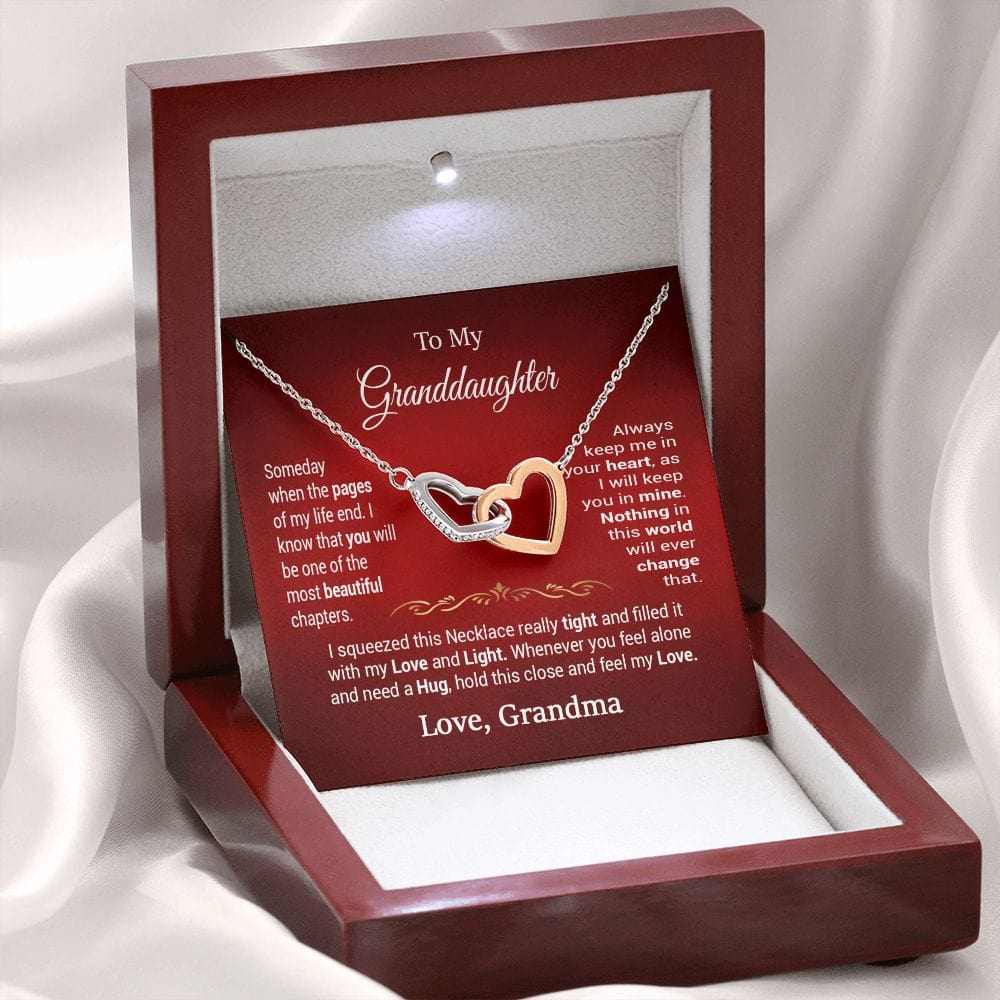 Granddaughter Interlocking Hearts Necklace from Granddma / To My Granddaughter Gift Necklace