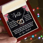 To My Wife Gift Necklace, Interlocking Hearts Necklace with Message Card