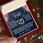 To My wife Gift Necklace, Interlocking Hearts Necklace with Beautiful Message Card