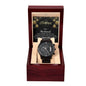 To My Husband Gift Watch with Christmas Message /  Black Chronograph Watch for Husband