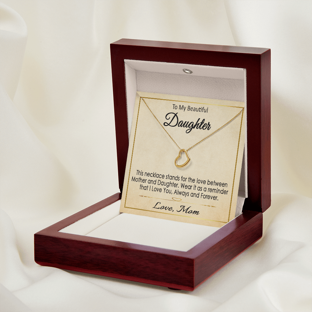 To My Daughter Necklace / To My Beautiful Daughter .925 Solid Sterling Silver and Dipped in 14k white gold or 18k yellow gold