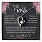 To My Wife Gift Necklace, Forever Love Pendant Necklace with Loving Message Card