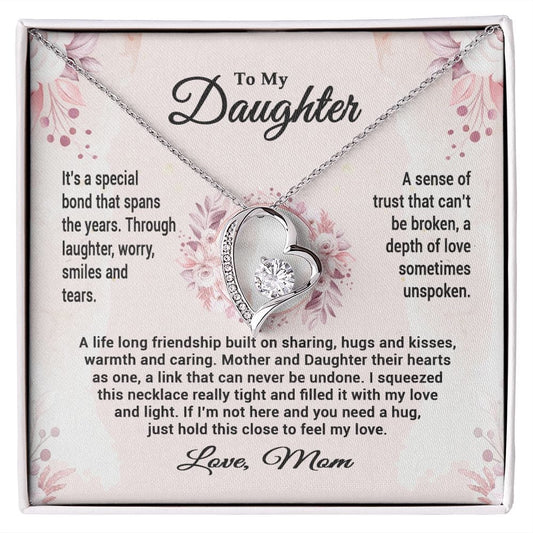 To My Daughter Necklace from Mom / Forever Love Pendant Necklace for Daughter