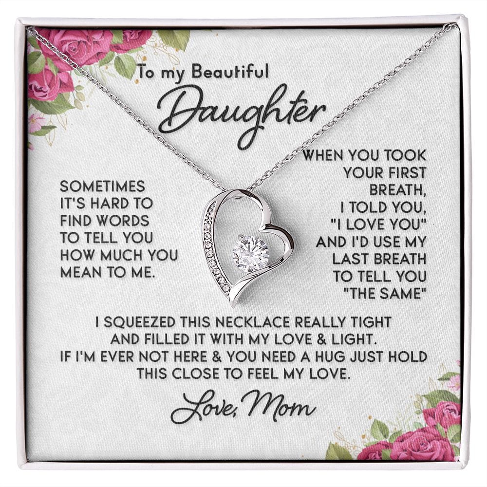To My Beautiful Daughter Necklace / To My Daughter from Mom / Daughter Birthday Present / Daughter Christmas Gift