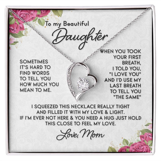 To My Beautiful Daughter Necklace / To My Daughter from Mom / Daughter Birthday Present / Daughter Christmas Gift