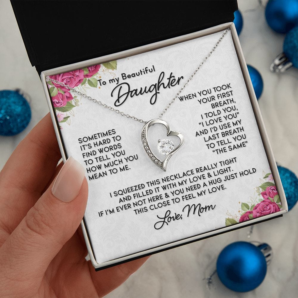 To My Beautiful Daughter Necklace / To My Daughter from Mom / Daughter Birthday Present / Daughter Christmas Gift