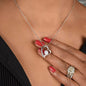 To My Wife Gift Necklace With Message Card, Forever Love Heart Pendant Necklace
