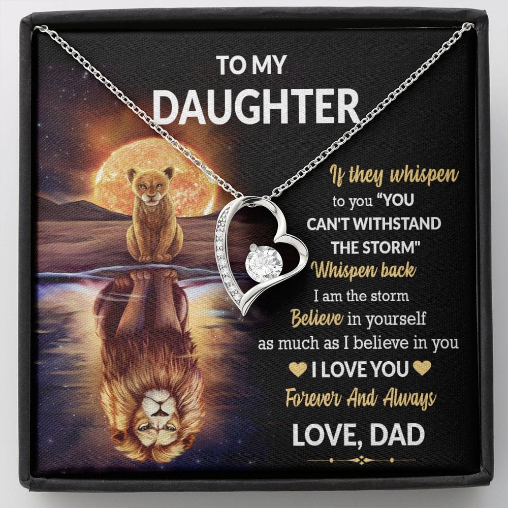 To My Daughter Gift Necklace From Dad / Forever Love Pendant Neklace for Daughter