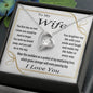 To My Wife Gift Necklace with Loving Message Card, Forever Love Pendant Necklace