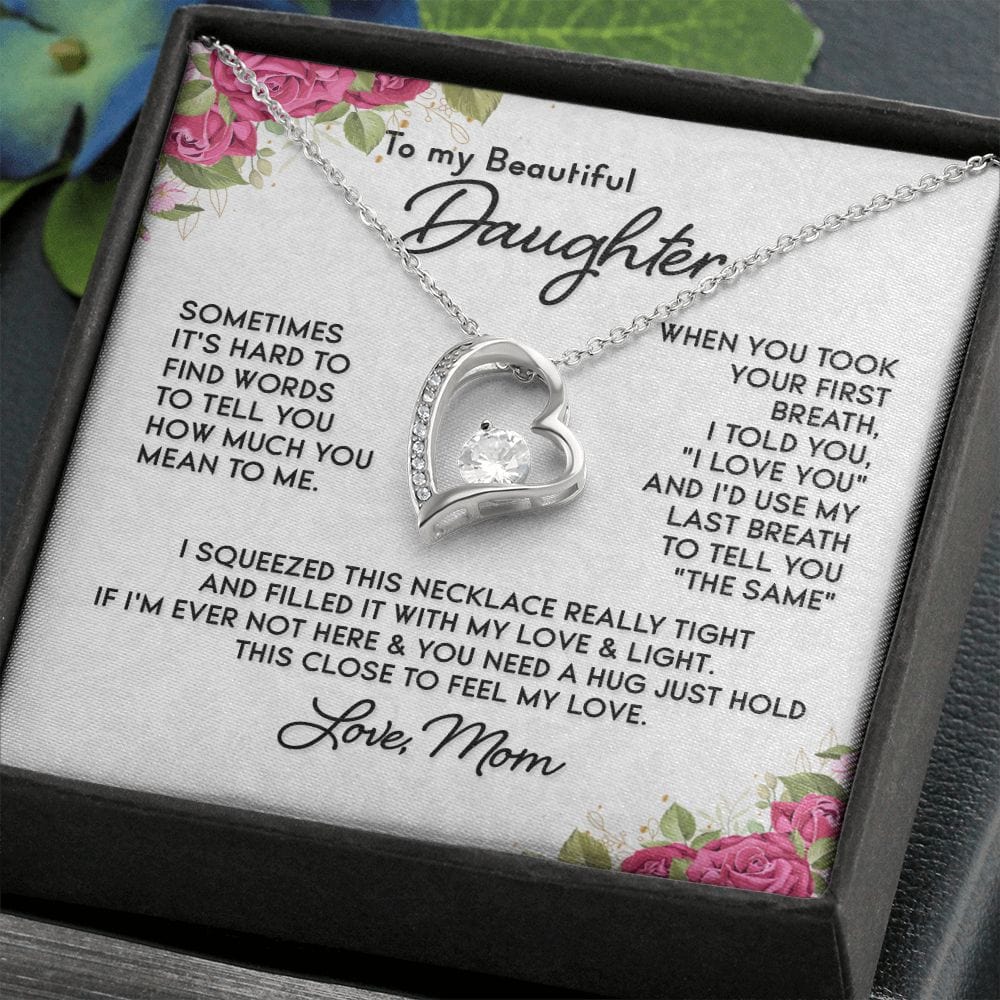 To My Beautiful Daughter Necklace / To My Daughter from Mom / Daughter Birthday Present / Daughter Christmas Gift