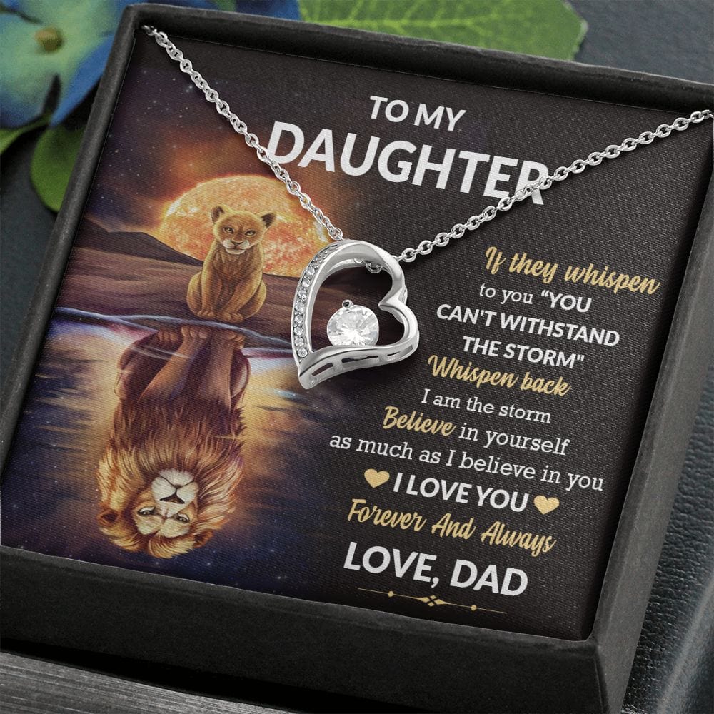 To My Daughter Gift Necklace From Dad / Forever Love Pendant Neklace for Daughter