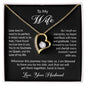 To My Wife Gift Necklace, Forever Love Pendant Necklace with Heartfelt Message Card