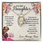 To My Daughter Message Card Gift Necklace from Mom / Daughter Birthday, Graduation, Valentines's Day. Christmas, Confirmation Present