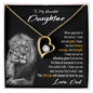To My Beautiful Daughter Gift Necklace with Message Card, Forever Love Pendant Necklace for Daughter from Dad