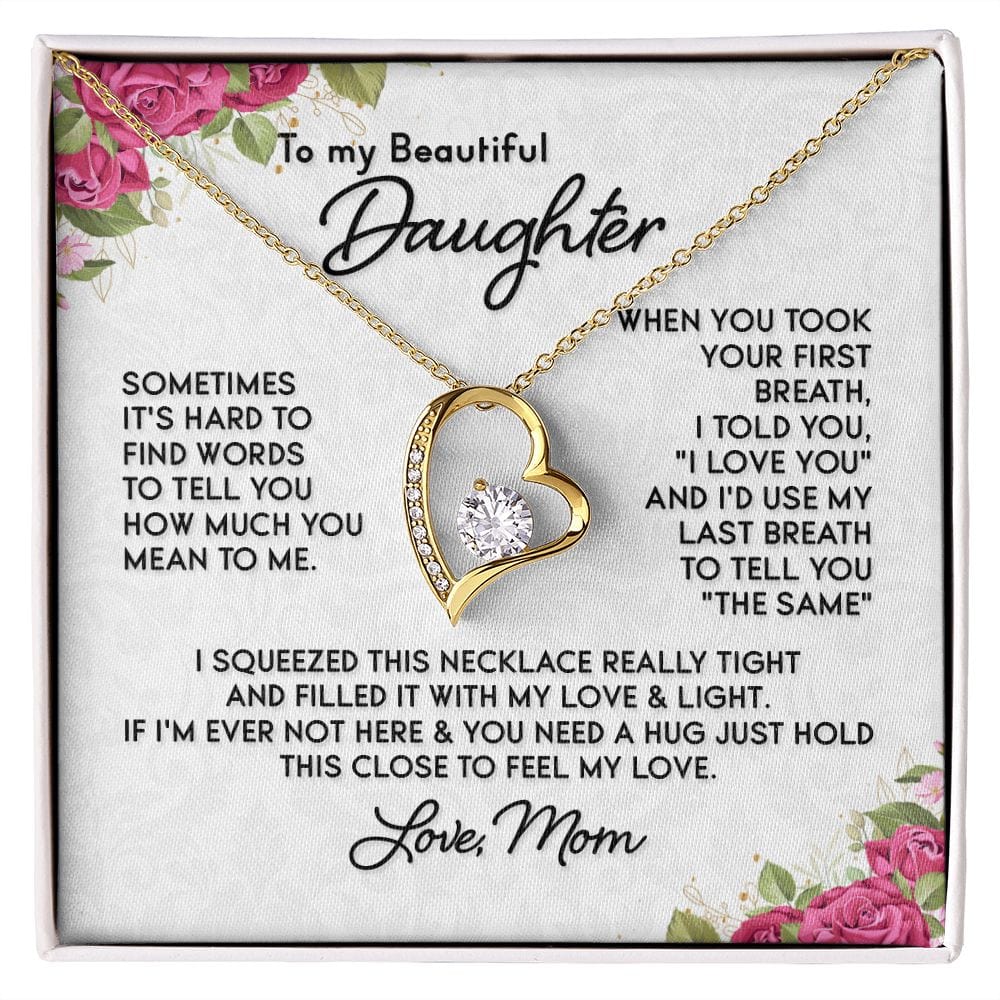 To My Beautiful Daughter Necklace / To My Daughter from Mom / Daughter Birthday Present / Daughter Christmas Gift