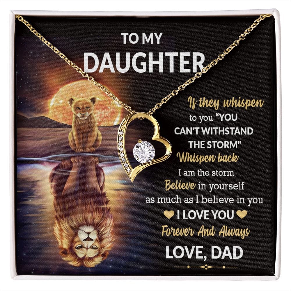 To My Daughter Gift Necklace From Dad / Forever Love Pendant Neklace for Daughter
