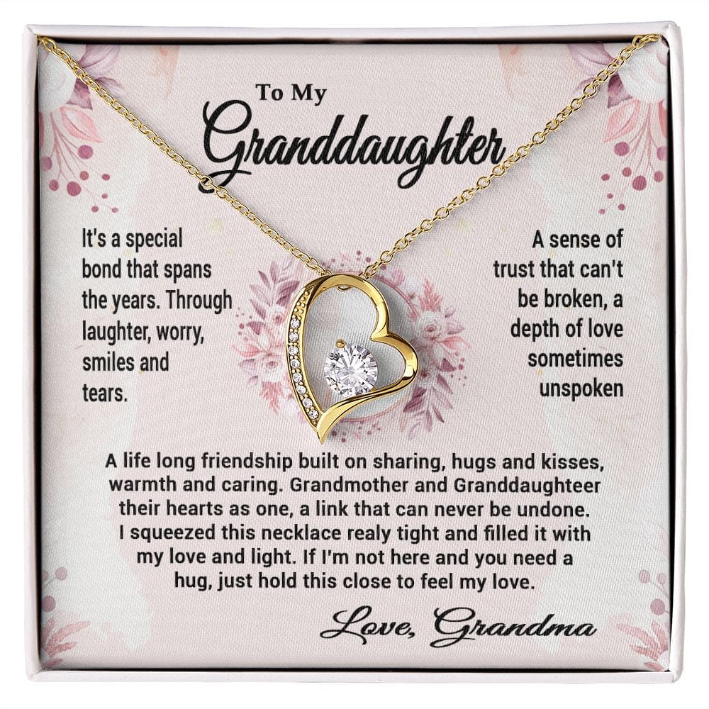 To My Granddaughter Gift Necklace From Grandma / Forever Love Heart Necklace for Granddaughter