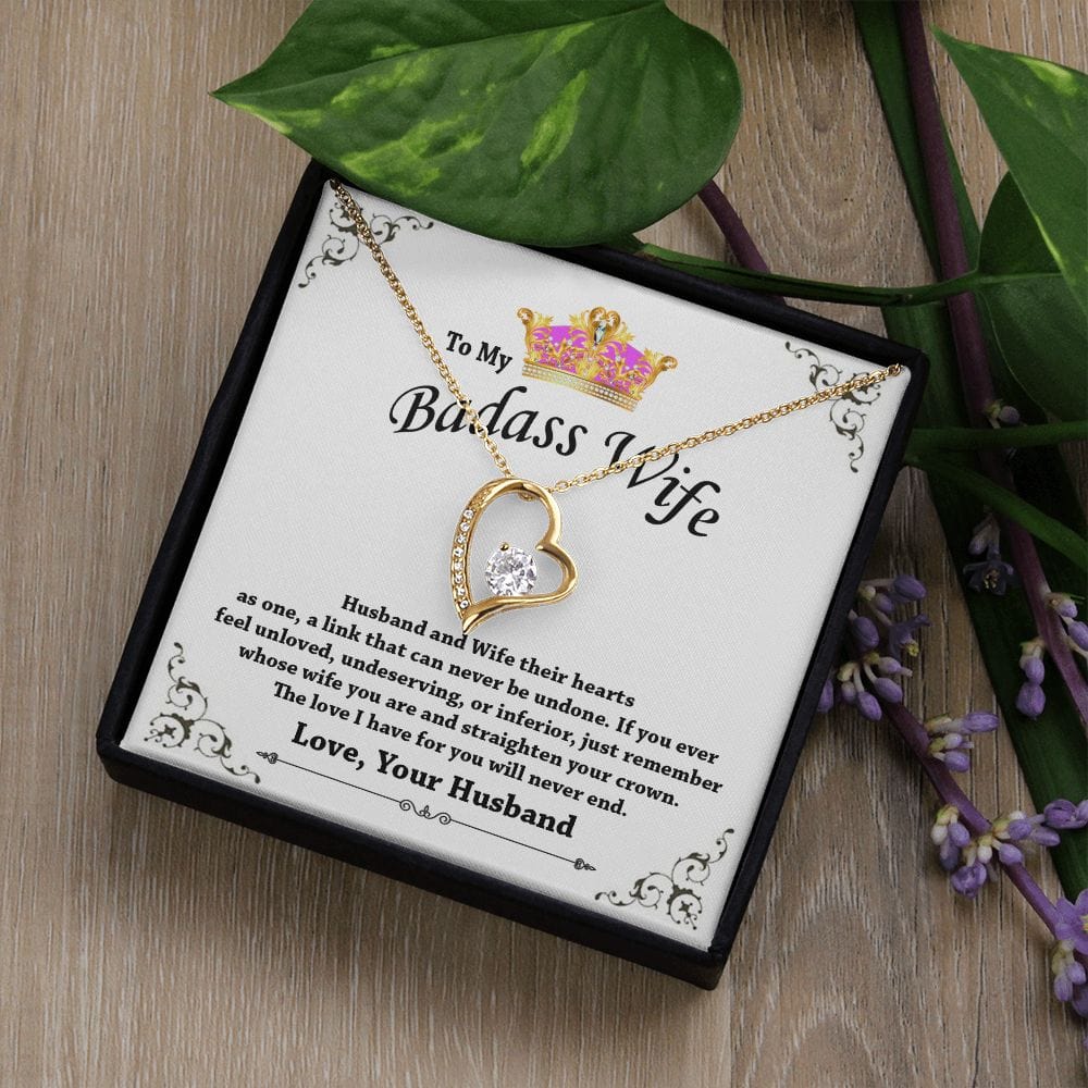To My Badass Wife Forever Love Necklace