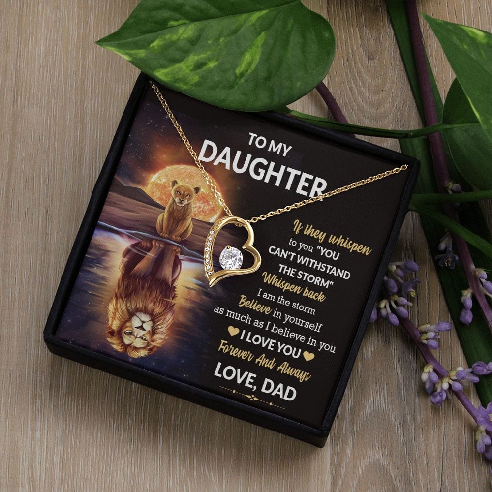 To My Daughter Gift Necklace From Dad / Forever Love Pendant Neklace for Daughter