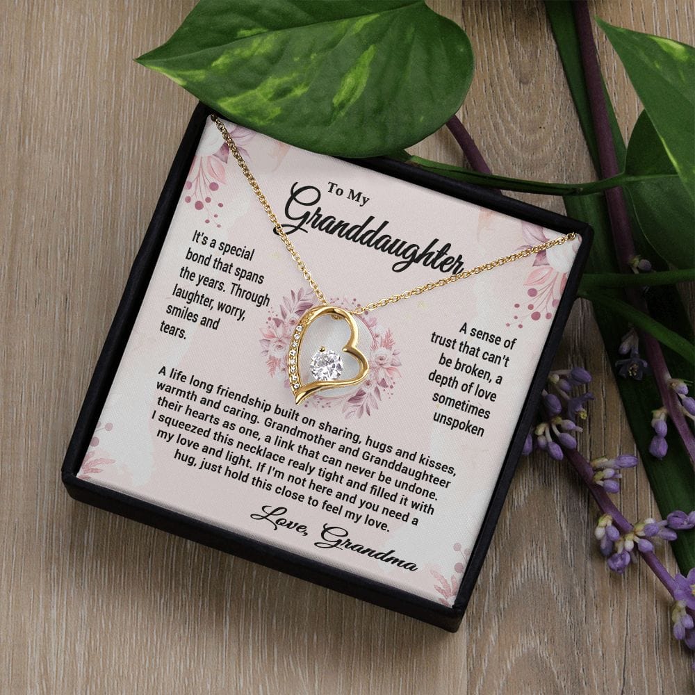 To My Granddaughter Gift Necklace From Grandma / Forever Love Heart Necklace for Granddaughter