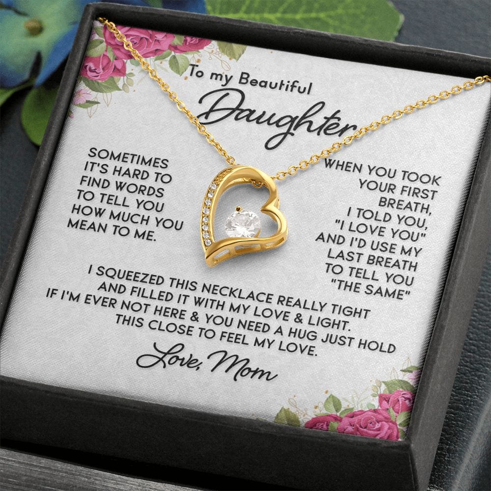 To My Beautiful Daughter Necklace / To My Daughter from Mom / Daughter Birthday Present / Daughter Christmas Gift