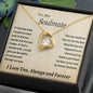 To My Soulmate Gift Necklace, Forever Heart Pendant Necklace with Loving Message Card