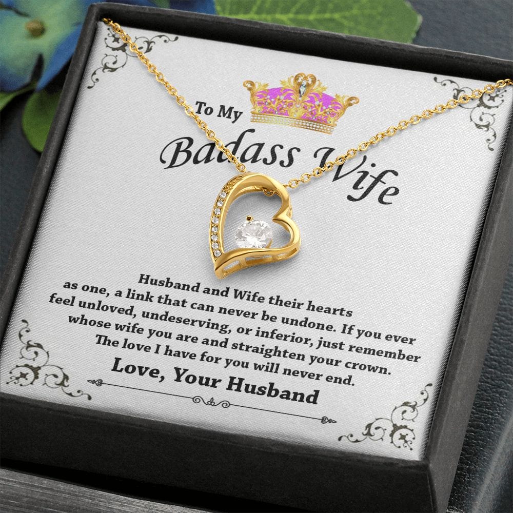 To My Badass Wife Forever Love Necklace