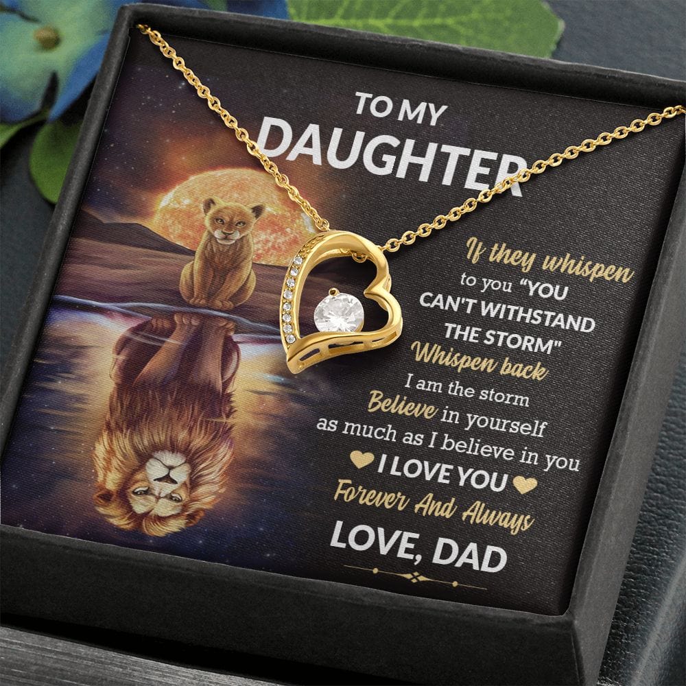 To My Daughter Gift Necklace From Dad / Forever Love Pendant Neklace for Daughter