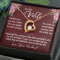 To My Wife Gift Necklace, Forever Love Pendant Necklace with Loving Message Card