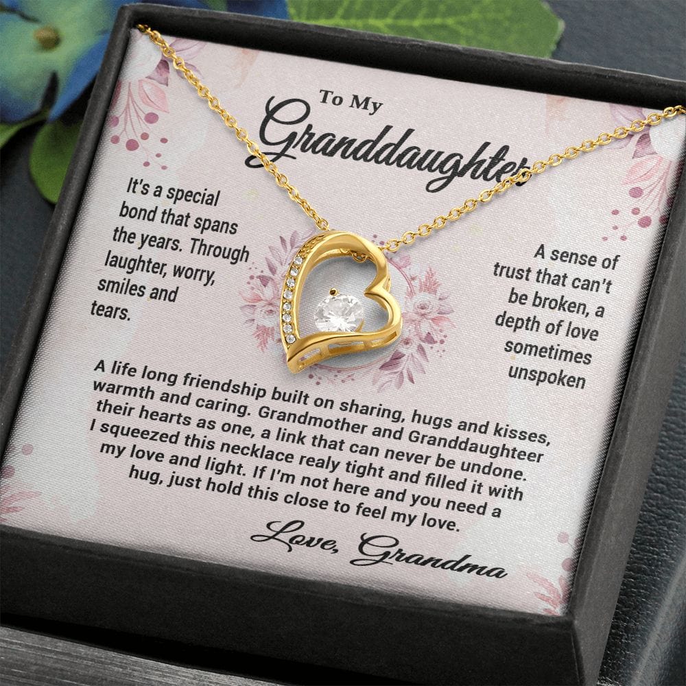 To My Granddaughter Gift Necklace From Grandma / Forever Love Heart Necklace for Granddaughter
