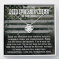 Thank you so much -Air force wife Love Knot Necklace / To Wife From Husband / 14k White Gold Over Stainless Steel Love Knot Necklace