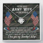 Army wife Love Knot Necklace / To Wife From Husband / 14k White Gold Over Stainless Steel Love Knot Necklace