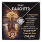 To My Daughter Gift Necklace From Dad, Daughter Birthday Gift from Dad, Message Card Necklace for Daughter, Forever Love Necklace for Her