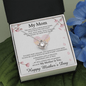Mother's Day Message Card Necklace for Mom, Love Knot Necklace for Mom, Mom Gift from Daughter, Mom Gift from Son