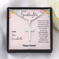To My Granddaughter - Happy Easter Artisan Crafted Cross Necklace with Message Card