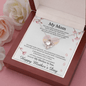 Mother's Day Message Card Necklace for Mom, Love Knot Necklace for Mom, Mom Gift from Daughter, Mom Gift from Son