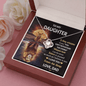To My Daughter Gift Necklace From Dad, Daughter Birthday Gift from Dad, Message Card Necklace for Daughter, Forever Love Necklace for Her