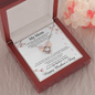 Mother's Day Message Card Necklace for Mom, Love Knot Necklace for Mom, Mom Gift from Daughter, Mom Gift from Son