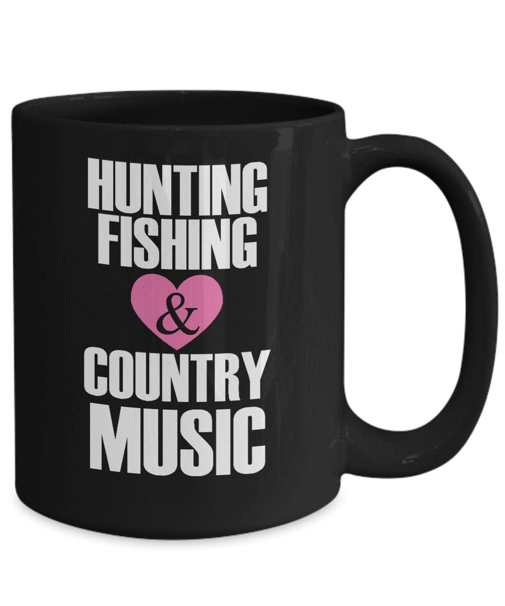 Hunting, Fishing and Country Music Heart Mug