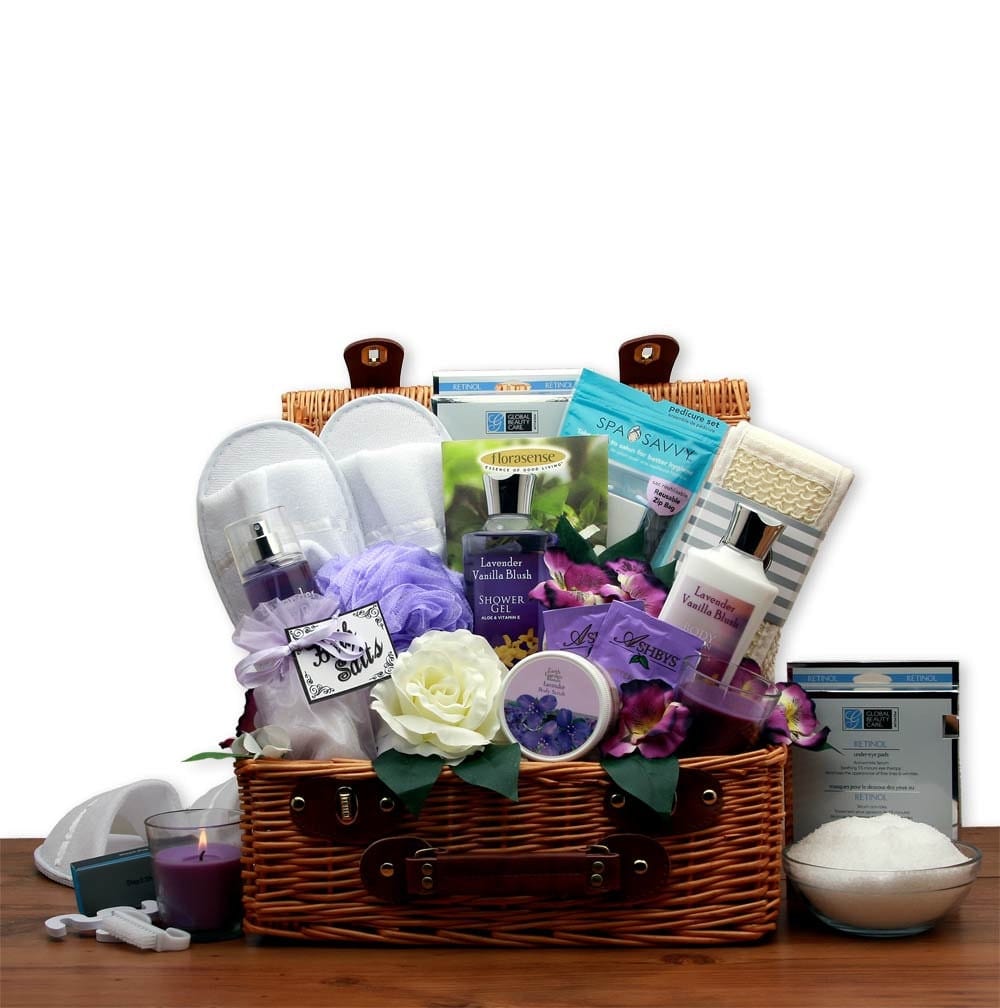 Women's Gift Baskets Spa Gift Basket for Her Lavender Spa Gift Hamper Mother's Day Gift Baskets
